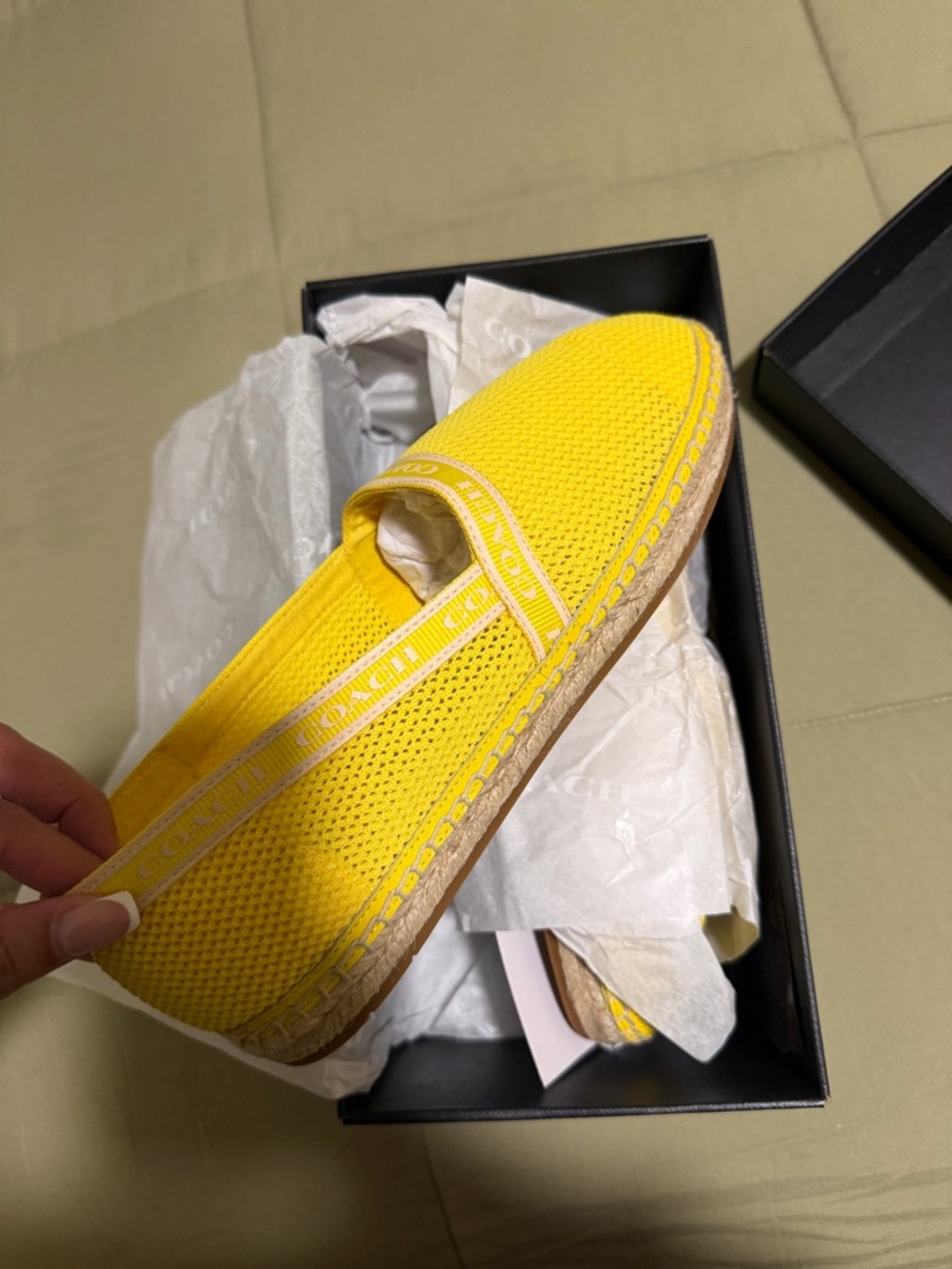 Coach Bright Yellow Knit Slip-On Espadrille - Picture 3 of 5